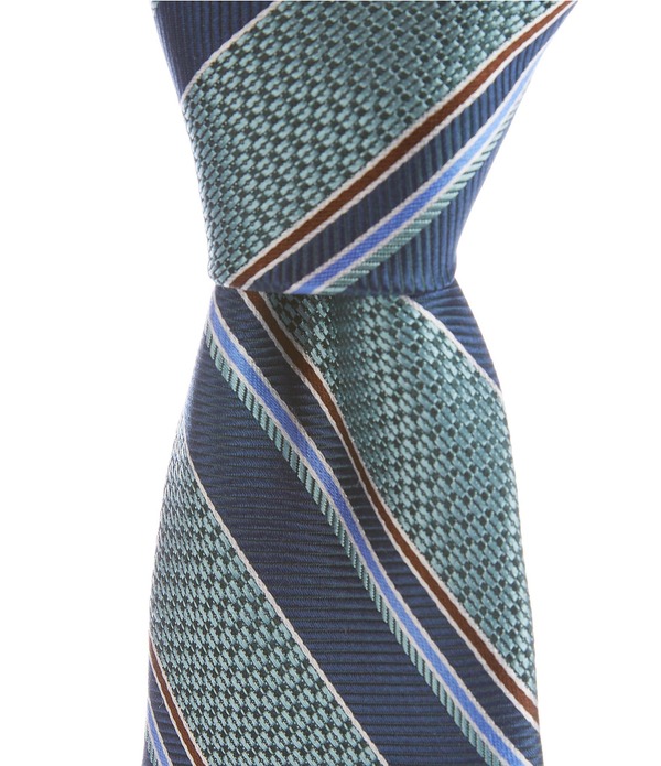ダニエル クレミュ メンズ 添え物 タイ 絹地 Cremieux State Striped 3/8 Silk Tie Green 緑であること