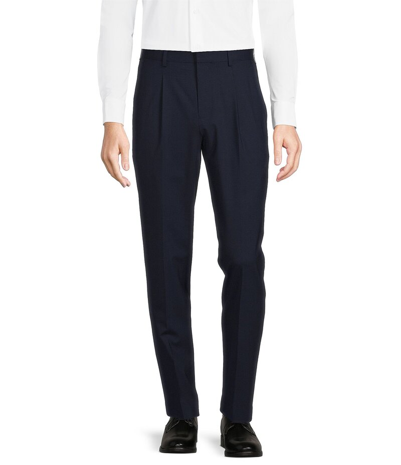 ムラノ メンズ ボトムス カジュアルパンツ パンツ ウール Murano Collezione Lucas Fit Wool Bi-Stretch Solid Suit Separates Dress Pants Navy ネイビー