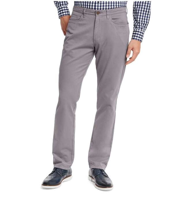 ジョンストンアンドマーフィー メンズ ボトムス 心地よいズボン下 Johnston \u0026 Murphy 5-Pocket Straight Fit Stretch Pants Light Gray 薄墨色