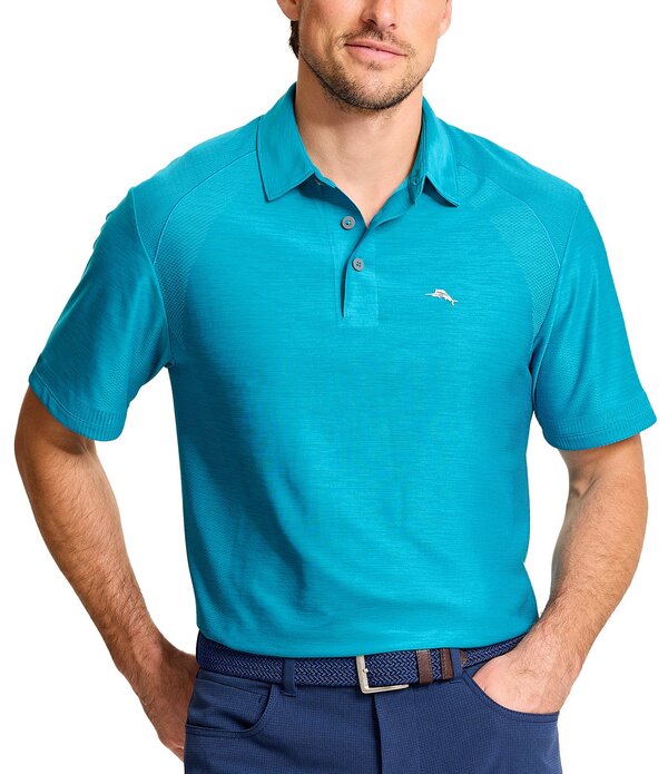 トッミーバハマ メンズ トップス プルオーバー Tommy Bahama Palm Coast Pro Short Sleeve Polo Shirt Voyager Blue 青碧