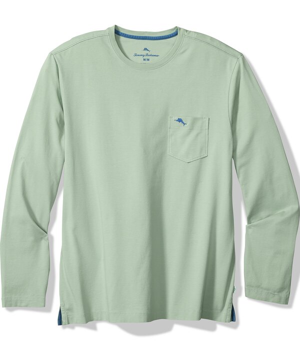 トッミーバハマ メンズ トップス ティーシャツ 労働者の一団のど首 トール Tommy Bahama Big \u0026 Tallong Sleeve Crew Neck Bali Skyline T-Shirt Silky Green 緑であること
