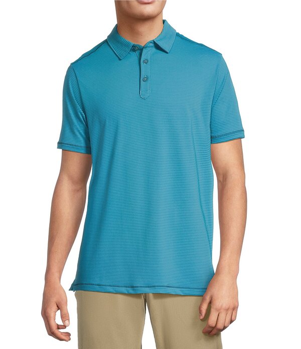 トッミーバハマ メンズ トップス シャツ トール Tommy Bahama Big & Tall Costa Wave Performance Stretch Short Sleeve Polo Shirt Hudson Blue ブルー｜ReVida 店