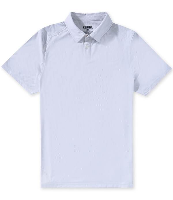 ローヌ メンズ トップス ティーシャツ か細い相応う RHONE Slim Fit Commuter Short Sleeve Polo Shirt Sleet Gray Micro 薄墨色