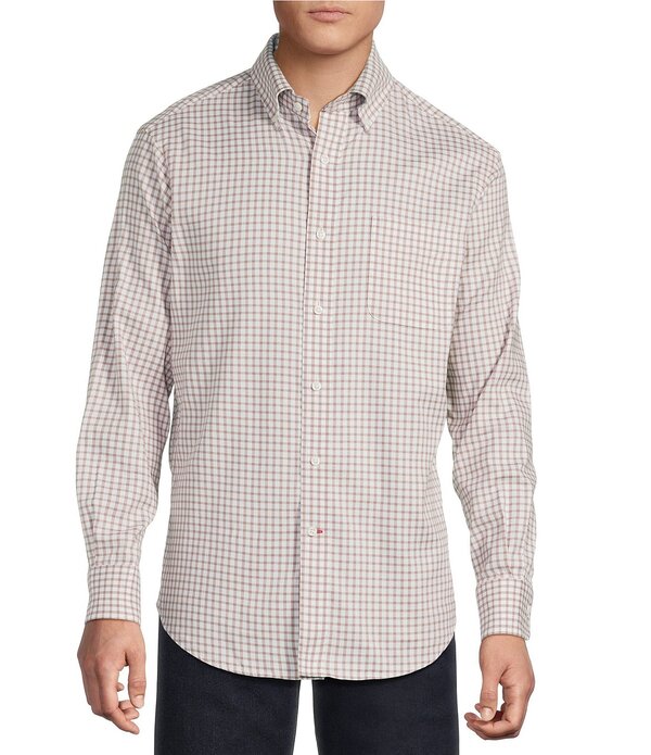ダニエル クレミュ メンズ トップス プルオーバー オックスフォード トール Cremieux Big \u0026 Tall Blue Label Washed Oxford Small Check Long Sleeve Woven Shirt Chincilla 青碧