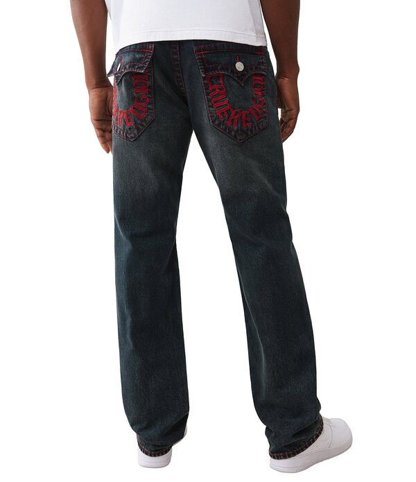 トゥルーレリジョン メンズ ボトムス ジーンズズボン下 引っ切り無い デニム True Religion Ricky Super-T Straight Leg Jeans Acoustic Session/Black 黒いこと
