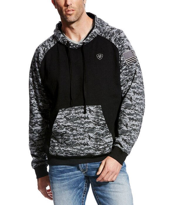 アリアト メンズ アウター パーカー・スウェット プッディングトール AriatR Big \u0026 Tall Patriot Camo Print Hoodie Black Digi Camo 黒いこと