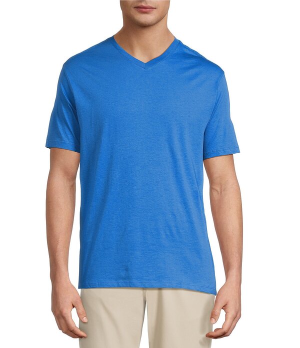 ラウンドトゥリーアンドヨーク メンズ トップス プルオーバー Vのど首 Roundtree \u0026 Yorke Solid Cloud Short Sleeve V-Neck T-Shirt Bright Indigo インディゴ