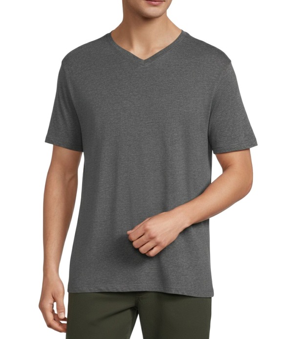 ラウンドトゥリーアンドヨーク メンズ トップス プルオーバー Vのど首 Roundtree \u0026 Yorke Solid Cloud Short Sleeve V-Neck T-Shirt Charcoal 濃灰色