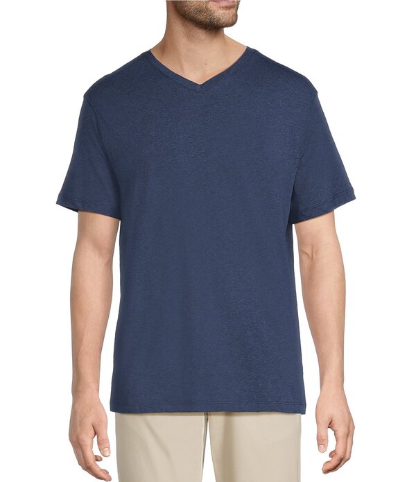 ラウンドトゥリーアンドヨーク メンズ トップス プルオーバー Vのど首 Roundtree \u0026 Yorke Solid Cloud Short Sleeve V-Neck T-Shirt Dark Blue 青色