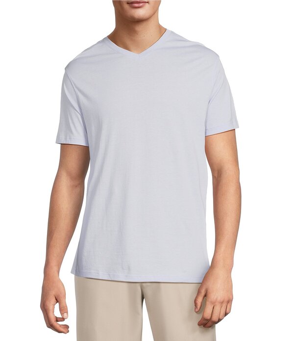 ラウンドトゥリーアンドヨーク メンズ トップス プルオーバー Vのど首 Roundtree \u0026 Yorke Solid Cloud Short Sleeve V-Neck T-Shirt Pale Lavender ラベンダー