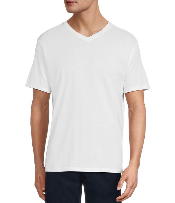 ラウンドトゥリーアンドヨーク メンズ トップス プルオーバー Vのど首 Roundtree \u0026 Yorke Solid Cloud Short Sleeve V-Neck T-Shirt White 白いこと