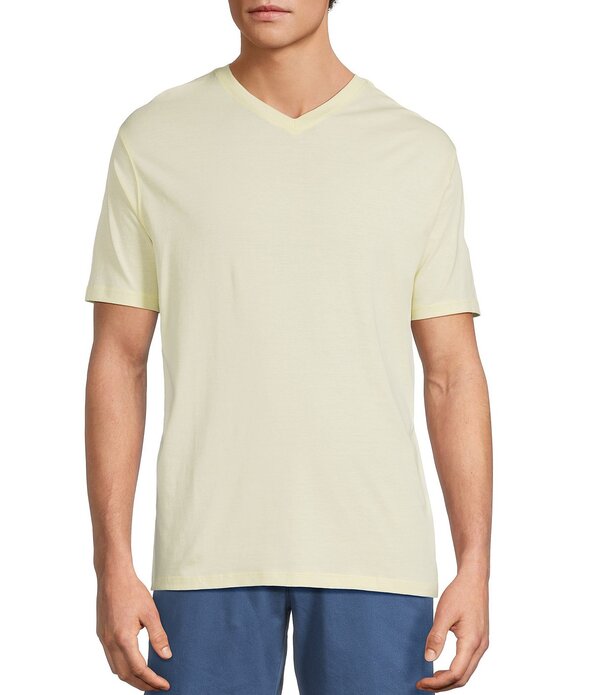 ラウンドトゥリーアンドヨーク メンズ トップス プルオーバー Vのど首 Roundtree \u0026 Yorke Solid Cloud Short Sleeve V-Neck T-Shirt Yellow 黄色