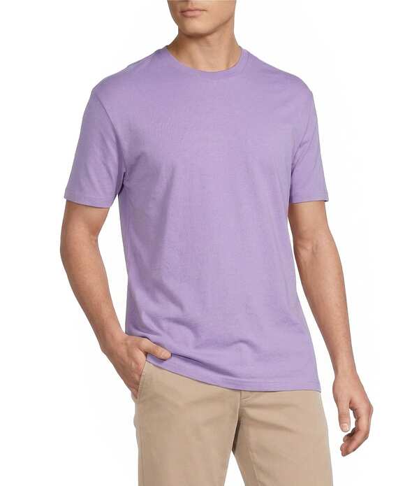 ダニエル クレミュ メンズ トップス プルオーバー 労働者の一団のど首 Cremieux Blue Label Solid Crewneck Short Sleeve T-Shirt Lavender ラベンダー