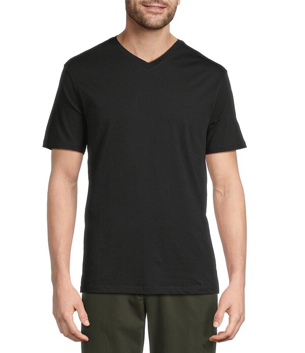 ラウンドトゥリーアンドヨーク メンズ トップス プルオーバー Vのど首 トール Roundtree \u0026 Yorke Big \u0026 Tall Solid Cloud Short Sleeve V-Neck T-Shirt Black 黒いこと