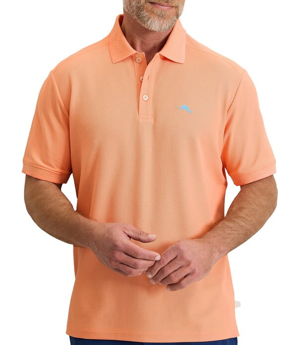 トッミーバハマ メンズ トップス プルオーバー Tommy Bahama Emfielder Icon Short Sleeve Polo Shirt Peach Parrot 桃
