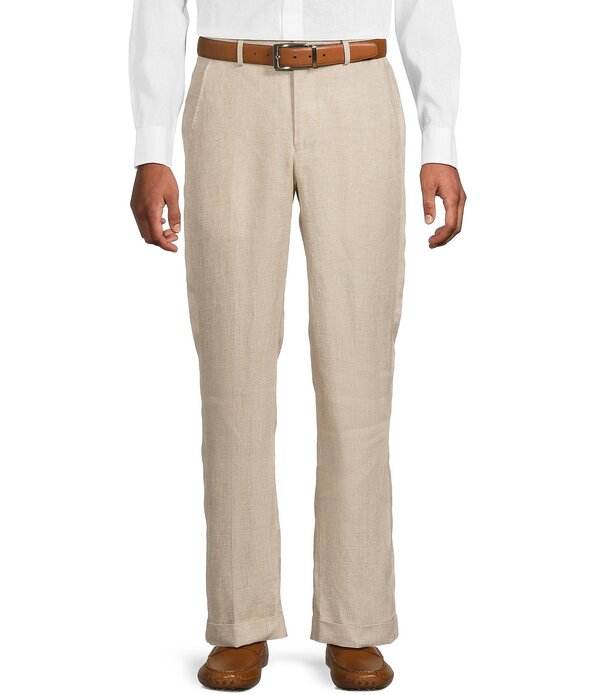 ムラノ メンズ ボトムス 心地好いズボン下 リネン Murano Baird McNutt Linen Zaclassic Fit Flat Front Suit Separates Pants Khaki カーキ