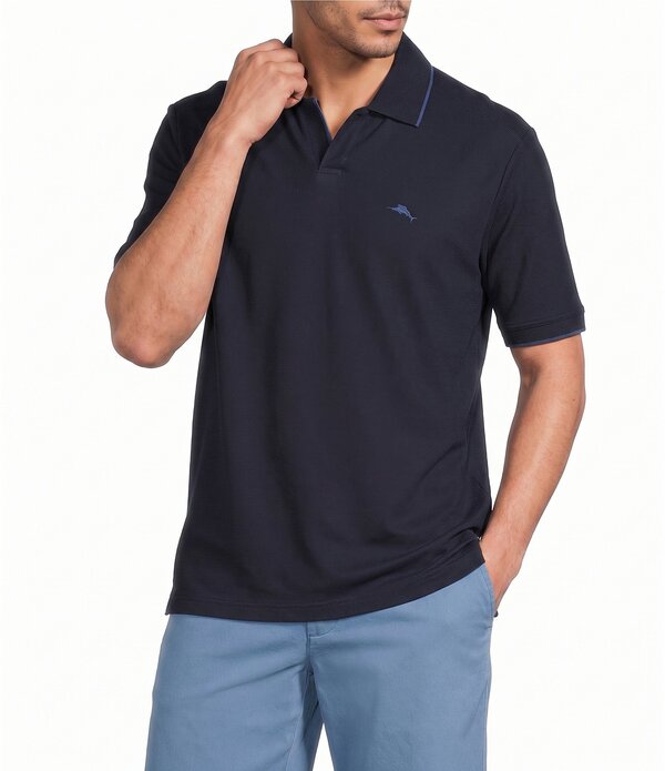 トッミーバハマ メンズ トップス プルオーバー Tommy Bahama Emfielder Johnny Collar Short Sleeve Polo Shirt Blue Note 青色