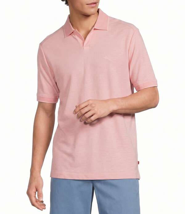 トッミーバハマ メンズ トップス プルオーバー Tommy Bahama Emfielder Johnny Collar Short Sleeve Polo Shirt Passion Peacheather ギョリュウモドキ