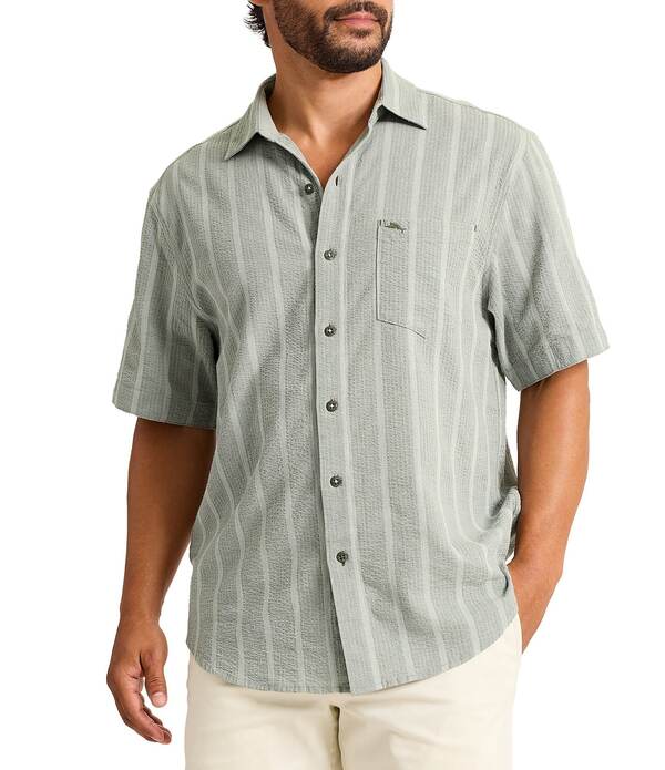トッミーバハマ メンズ トップス プルオーバー Tommy Bahama Nova Wave Short Sleeve Woven Shirt PALMOSS