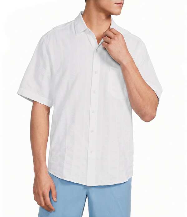 トッミーバハマ メンズ トップス プルオーバー Tommy Bahama Nova Wave Short Sleeve Woven Shirt White 白いこと