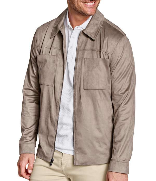 ジョンストンアンドマーフィー メンズ アウター 上衣・上衣 スエードクロス Johnston \u0026 Murphy Faux Suede Full-Zip Jacketaupe トープ