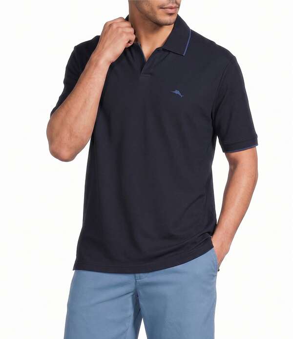 トッミーバハマ メンズ トップス プルオーバー トール Tommy Bahama Big \u0026 Tall Emfielder Johnny Collar Short Sleeve Polo Shirt Blue Note 青碧