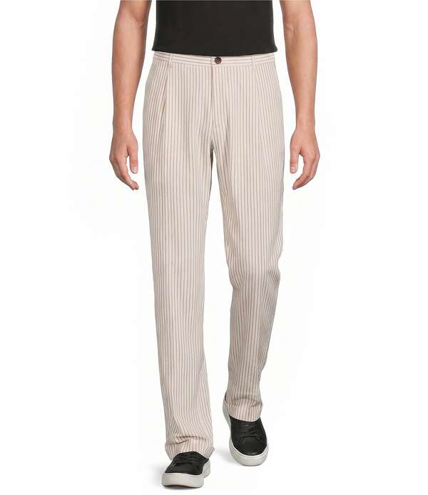 ムラノ メンズ ボトムス 心地好いズボン下 Murano Seville Collection Zac Fit Seersucker Suit Separates Dress Pants Eggshell