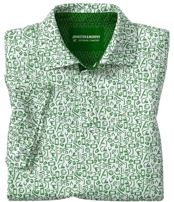 ジョンストンアンドマーフィー メンズ トップス ティーシャツ 刷り上げる Johnston \u0026 Murphy Gameday XC4 Multi Sport Print Short Sleeve Polo Shirt Green 緑であること