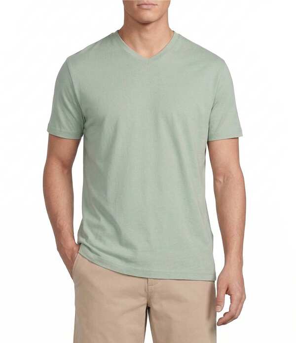 ダニエル クレミュ メンズ トップス プルオーバー Vのど首 編み物 プルオーバー Cremieux Blue Label Jersey Knit Short Sleeve V-Neck T-Shirt Aqua Grey 薄墨色