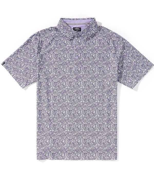 キャラ通い路 メンズ トップス プルオーバー 刷り上げる Callaway Short Sleeve Hibiscus Print Golf Polo Shirt Sand Verbena 沙子