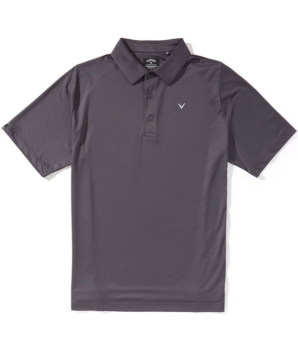 キャラ通い路 メンズ トップス プルオーバー Callaway Short Sleeve Textured Solid Swing Tech Gold Polo Shirt Asphalt ゴールド