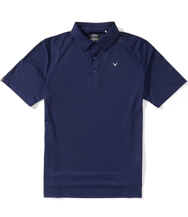キャラ通い路 メンズ トップス プルオーバー Callaway Short Sleeve Textured Solid Swing Tech Gold Polo Shirt Peacoat ゴールド