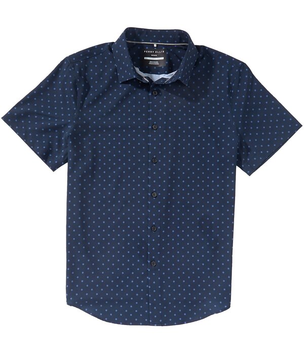 ペリーエリス メンズ トップス プルオーバー 刷り上げる ミニ トール Perry Ellis Big \u0026 Tall Mini Circle Print Short Sleeve Woven Shirt Dark Sapphire サファイア