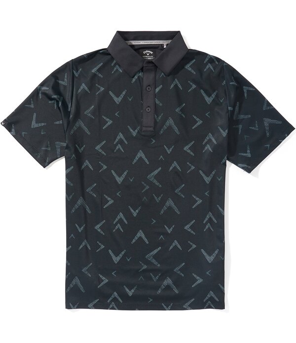 キャラ通い路 メンズ トップス プルオーバー プッディングトール Callaway Big \u0026 Tall Textured Chevron Print Short Sleeve Golf Polo Shirt Caviar