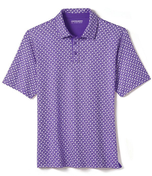 ジョンストンアンドマーフィー メンズ トップス ティーシャツ 刷り上げる Johnston \u0026 Murphy XC Helmet And Football Print Short Sleeve Polo Shirt Purple パープル