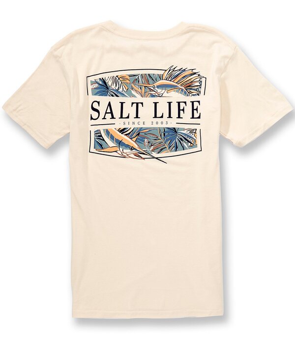 ソルトライフ メンズ トップス プルオーバー グラフィック Salt Life Lush Canopy Short Sleeve Graphic T-Shirt Chalk 車輪止め