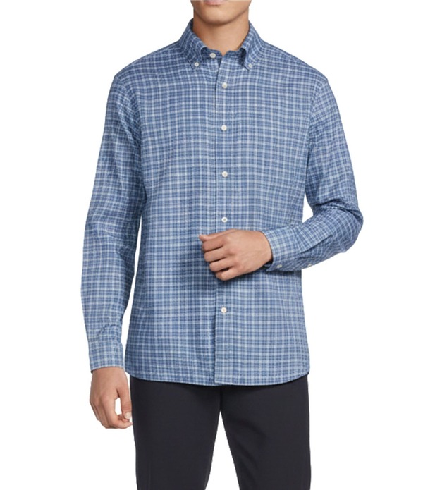 ダニエル クレミュ メンズ トップス プルオーバー オックスフォード Daniel Cremieux Signature Label Non-Iron Traditional Plaid Oxford Long Sleeve Woven Shirt Rich Blue 青色