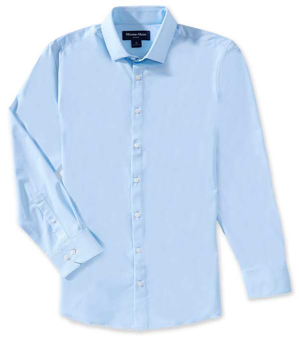 ミズンメイン メンズ トップス プルオーバー Mizzen+Main Leeward Micro Dot Long Sleeve Woven Shirt Cloud Blue 青色