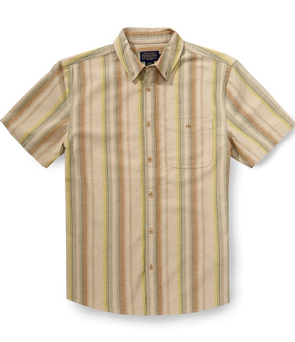 ペンドルトン メンズ トップス ティーシャツ Pendleton Bayside Short Sleeve Woven Shirtan Multi Stripe タン