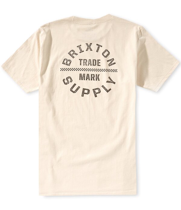 ブリクス英トン メンズ トップス プルオーバー ロゴタイプ グラフィック Brixton Oath Logo Short Sleeve Graphic T-Shirt Cream/Washed Black 皮膚軟化剤