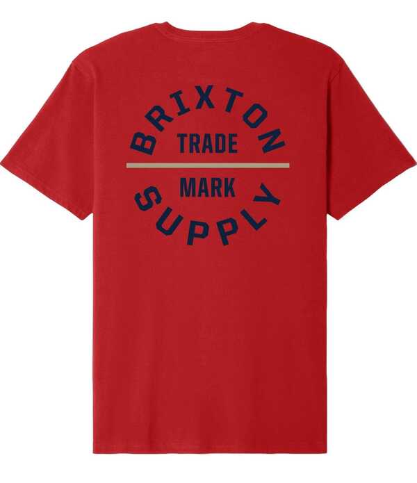 ブリクス英トン メンズ トップス プルオーバー ロゴタイプ グラフィック Brixton Oath Logo Short Sleeve Graphic T-Shirt Fuji Red/Dark Navy/Sand 米国海軍