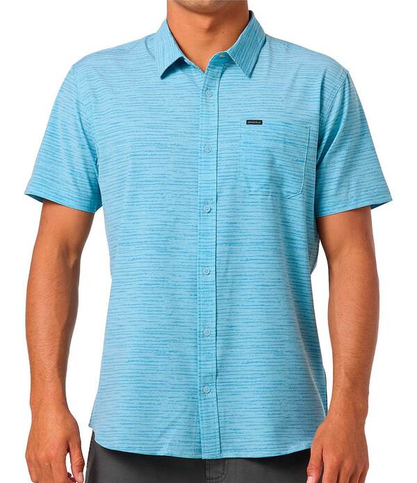オニール メンズ トップス プルオーバー O\u0027Neill TRVL UPF Traverse Stripe Standard Fit Short Sleeve Woven Shirt Stone Blue 青色