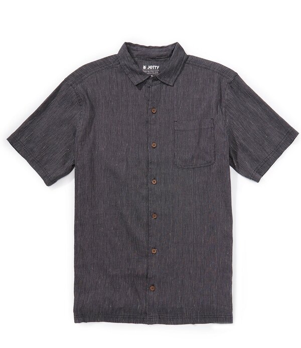 ジェッティ メンズ トップス ティーシャツ JETTY Daybreak Short Sleeve Woven Shirt Black Sand 黒いこと