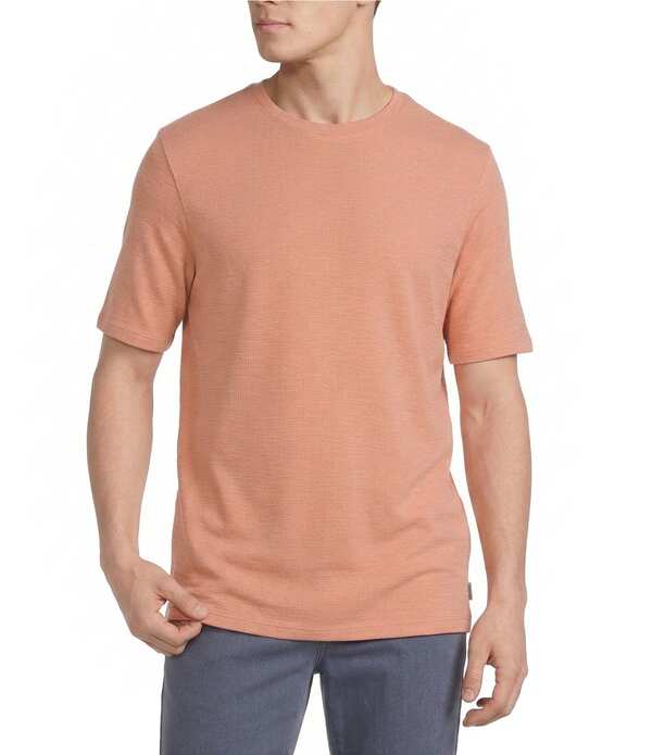 ラウン メンズ トップス プルオーバー Rowm Short Sleeve Solid Slub T-Shirt Coral コーラル