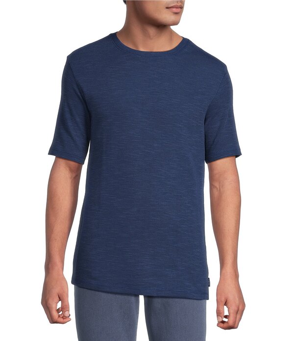 ラウン メンズ トップス プルオーバー Rowm Short Sleeve Solid Slub T-Shirt Navy 米国海軍