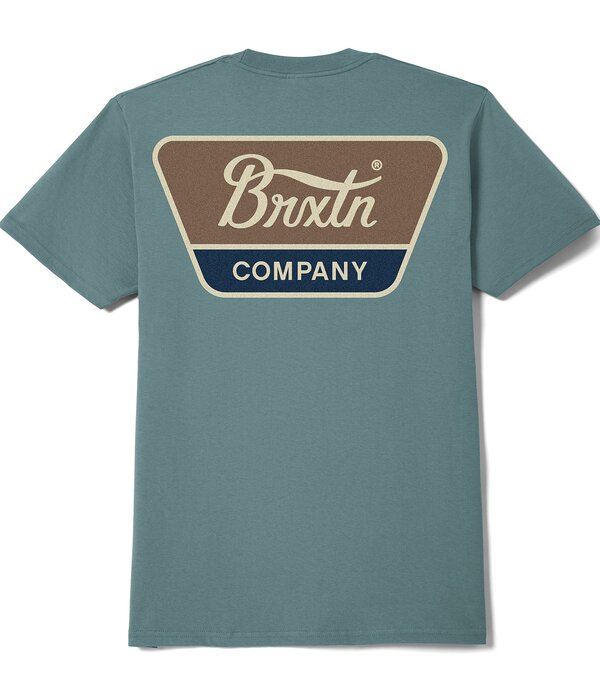 ブリクス英トン メンズ トップス プルオーバー ロゴタイプ Brixton Short Sleeve Linwood Logo T-Shirt Ocean Breeze/Brown/Dark Navy 米国海軍