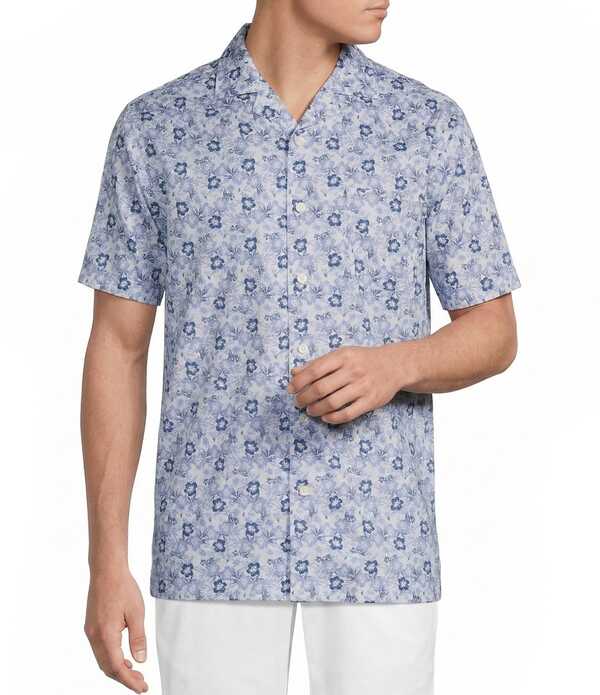 ダニエル クレミュ メンズ トップス ティーシャツ お花柄 刷り上げる お花 Daniel Cremieux Signature Label Floral Print Short Sleeve Woven Camp Shirtrue Navy 米国海軍