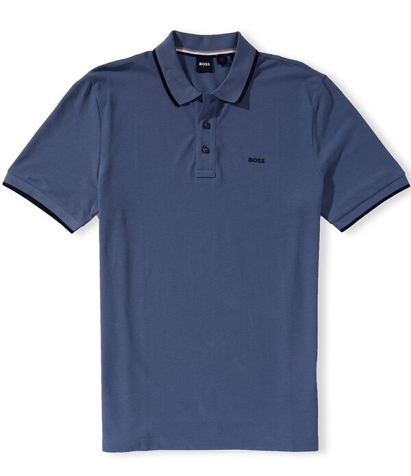 ヒューゴボス メンズ トップス ティーシャツ Hugo Boss Parlay 190 Short Sleeve Polo Shirt Blue 青碧