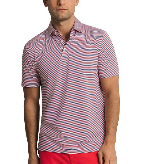 サウザーンタイド メンズ トップス プルオーバー Southern Tide Pelican Landing Coastal Breeze Stripe Short Sleeve Polo Shirt Channel Markered 赤いこと