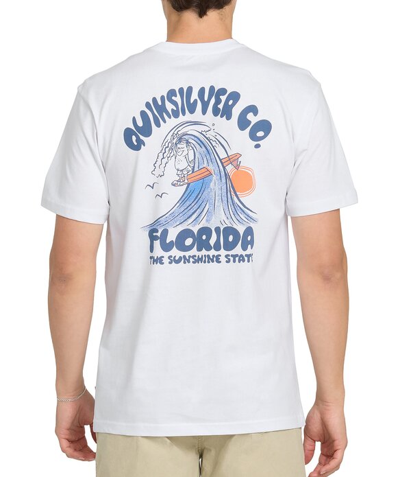 クイックしろがね色 メンズ トップス プルオーバー グラフィック Quiksilver Johnny Short Sleeve Graphic T-Shirt White 白いこと